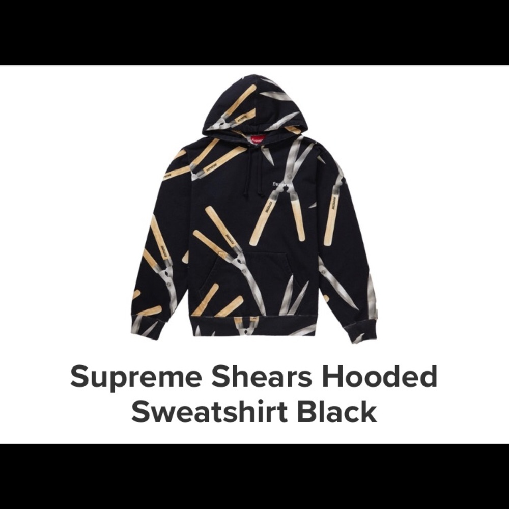 Auth Rare - Small Supreme Shears Hooded Sweatshirt